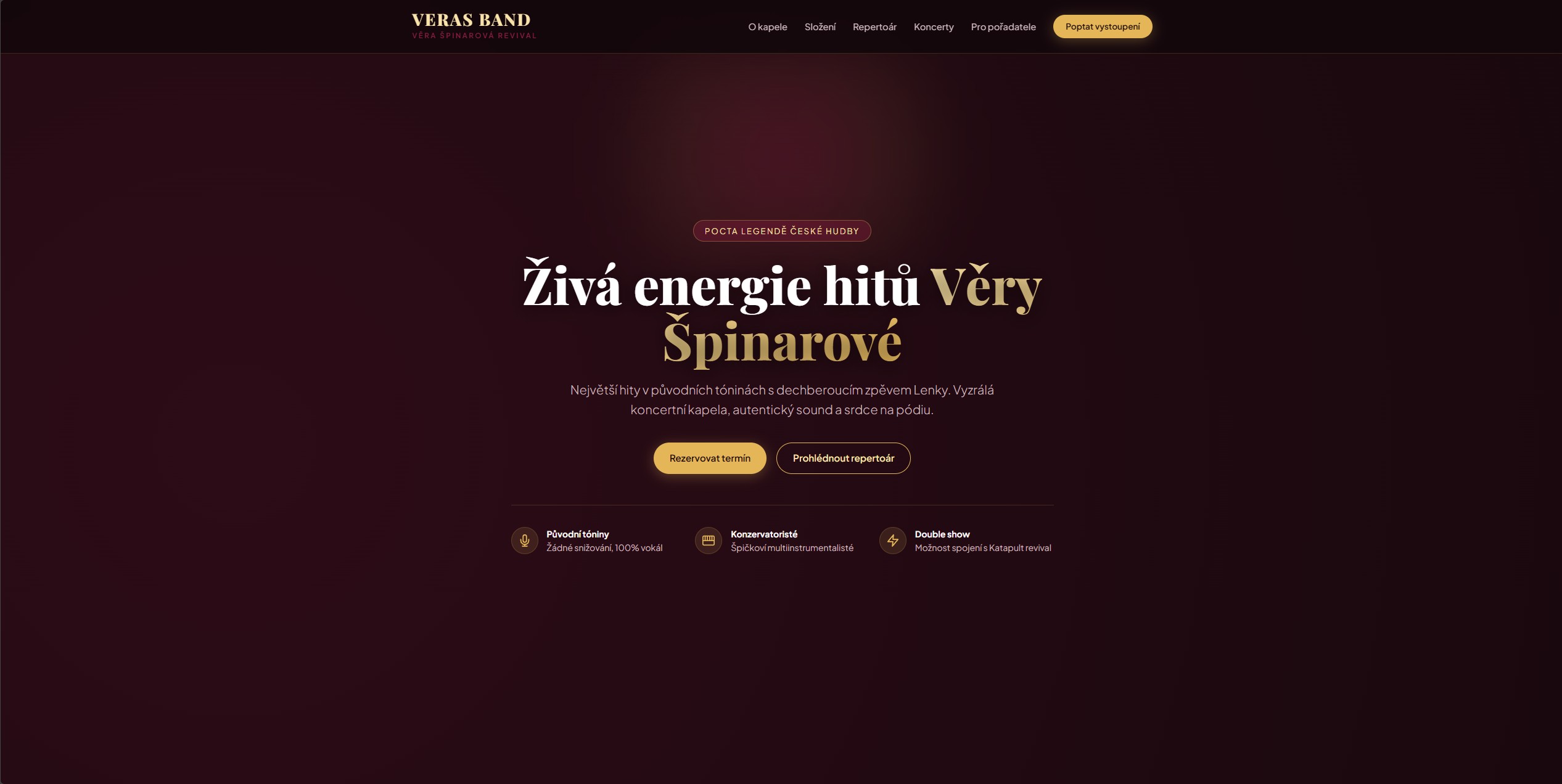 Náhled webu VERAS Band